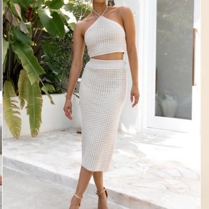 NWOT Petal and Pup Beige Annabelle Midi Skirt